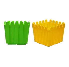 New Fence Square Plastic Pot 11" x 11"x 11"